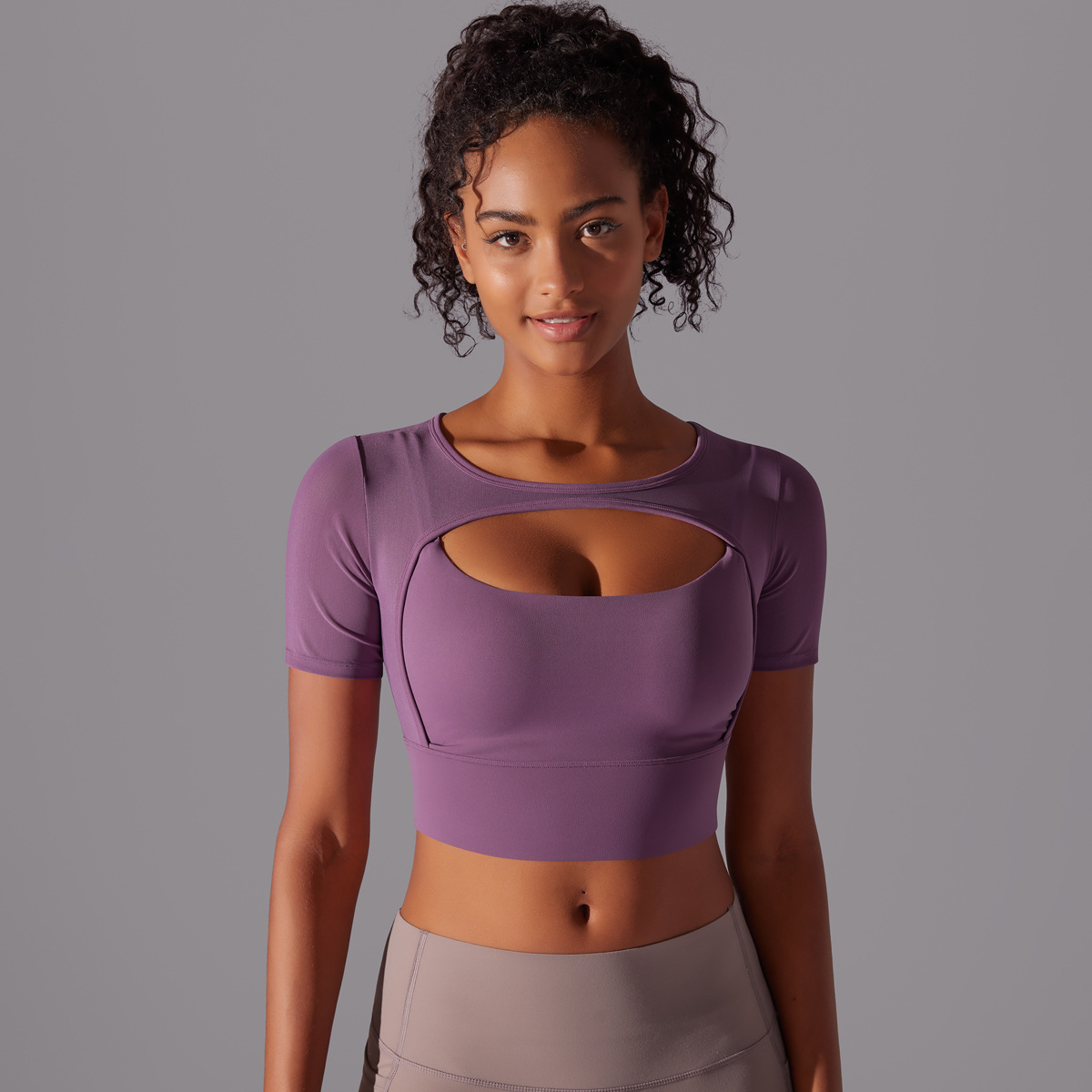 182g Weight Short Sleeve Sleeve Length Pullovers Placket Type Nylon, Spandex Fabric Type Short Top Length T-shirt Tops Type Yoga, Sports Occasion Round Neck Neckline Solid Color Pattern Women Gender Hollow Out Craft Fitness Sport Style Solid Color Nylon Spandex Round Neck Hollow Out Active Tops T-shirt 52
