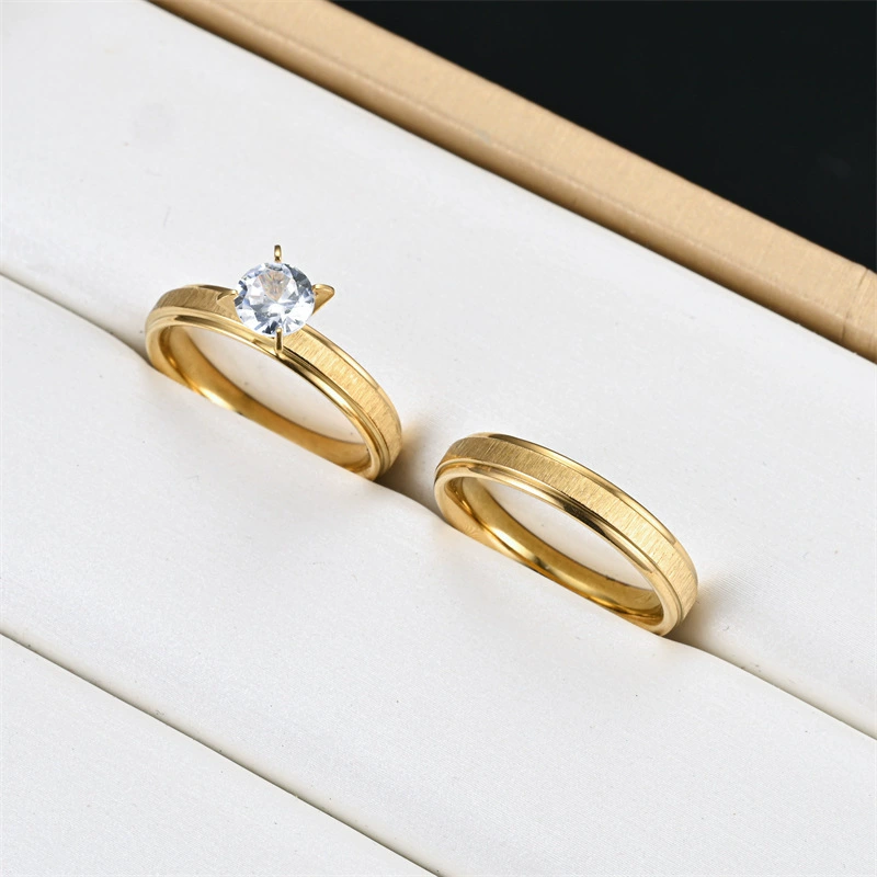 Модная zirconium нержавеющая сталь, кольцо с камнем, европейский стиль, оптом