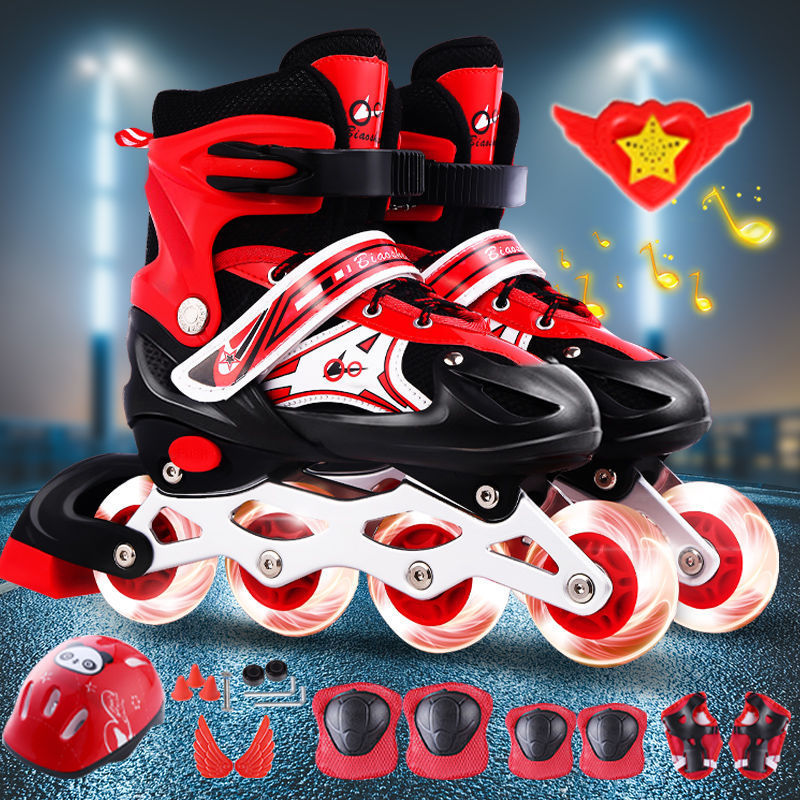 the skating shoes children suit Boy girl adult Skates Roller skates Roller skating shoes Skate shoes Adjustable Flash