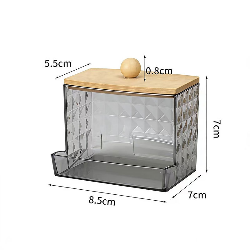 [Tienda de fábrica gris transparente] caja de almacenamiento de algodón acrílico se puede superponer portátil permeable a la ceniza para el almacenamiento de maquillaje doméstico