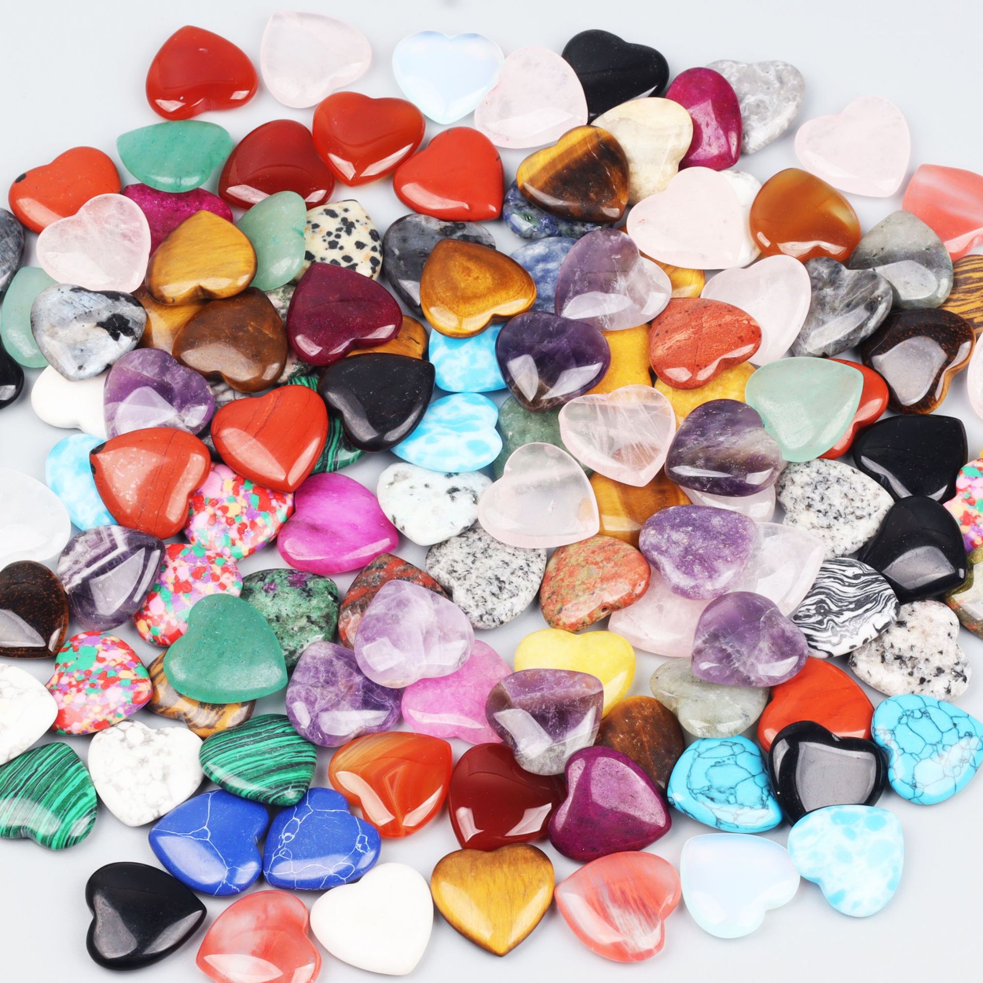 跨境桃心爱心水晶2CM桃心心形天然石批发生日礼物家居摆件