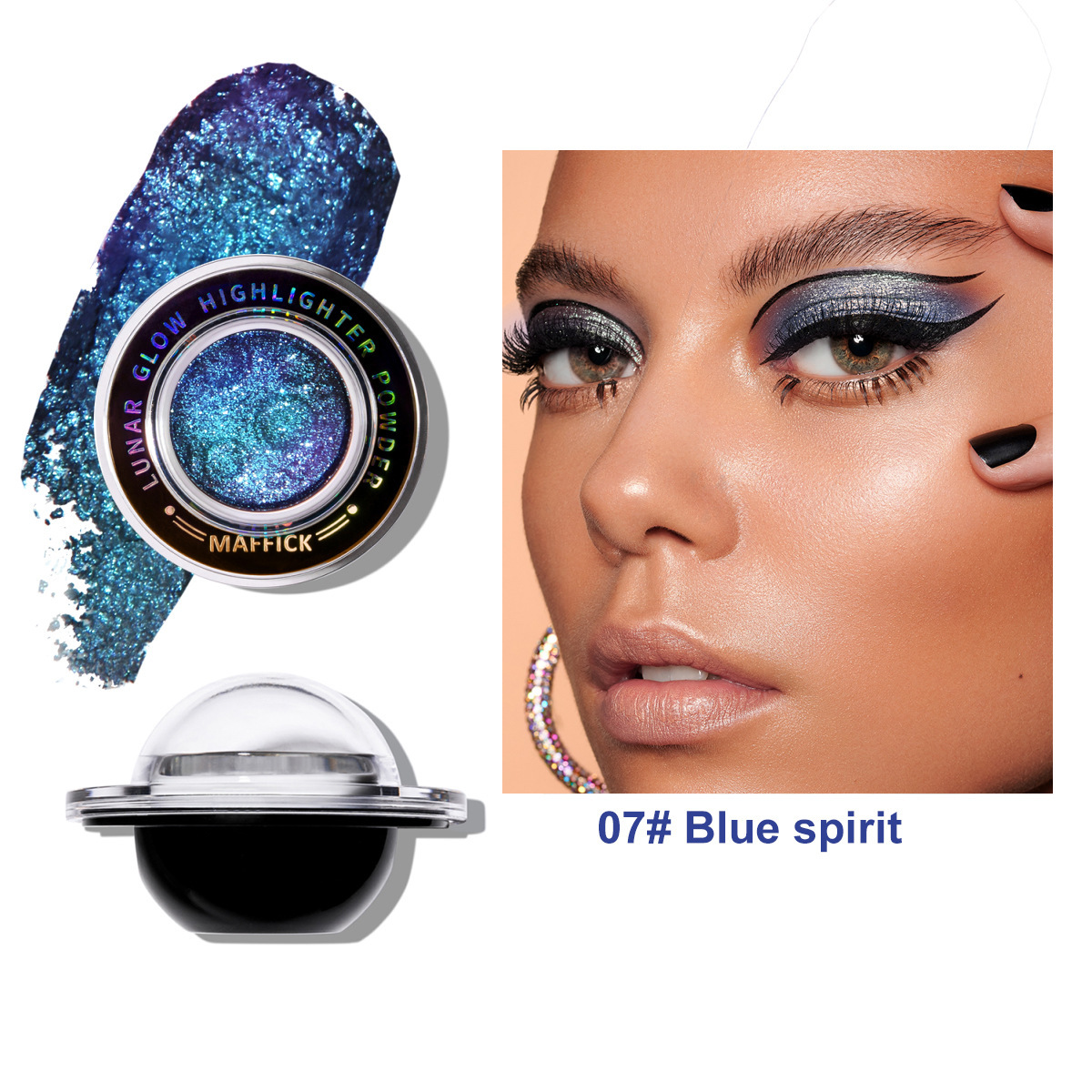 MAFFICK Polvo de alto brillo planetario transfronterizo para iluminar todo el cuerpo