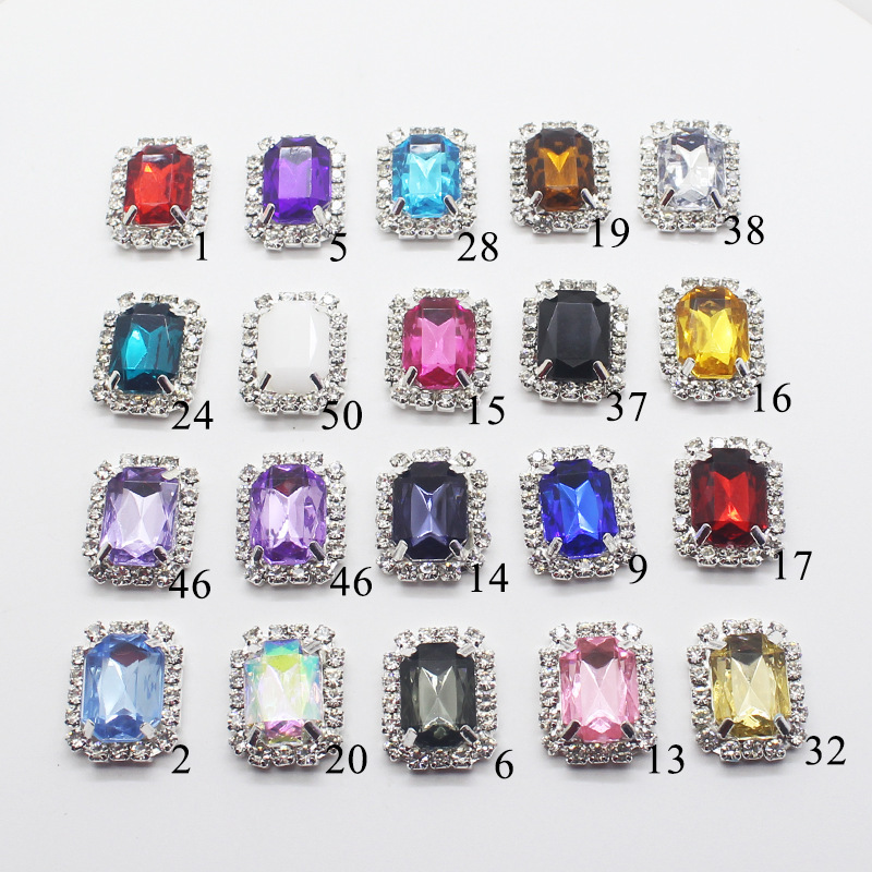 20*15mm rectangular drill buckle flat bottom four holes can be sewn clothing accessories DIY claw chain jewelry accessories