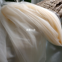 3米宽瑞士网纱香槟色白色透明加密垂感软网婚庆纱幔场景布置头纱