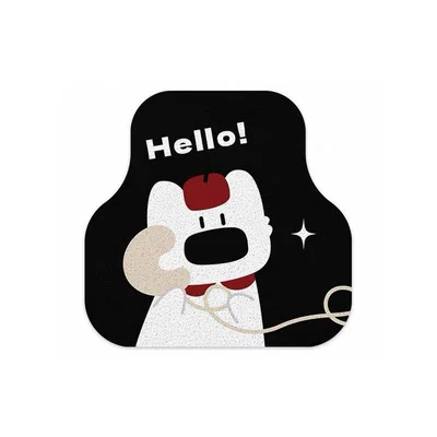 Avtomobil döşəmə paspasları Silk Loop Car Floor - puppy-phone-single-rear-row-silk-loop-5050cm1-piece
