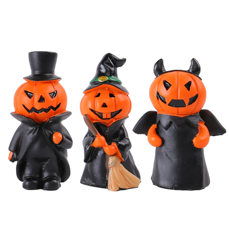 クロスボーダーハロウィンミニカボチャ小悪魔紳士人形セットホームパーティーデスクトップ樹脂クラフト装飾品|undefined