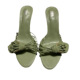 Manufacturer's new slippers with fashionable temperament, green flower pointed high heels, cool slippers, women's slim heels