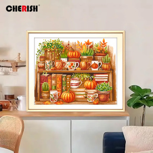 Manufacturer Wholesale Cherish Cross Stitch 2025 New Pumpkin Farm DIY Embroider Material Package Restaurant Decoration Painting