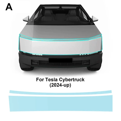 Cross-Border Exclusive Supply for Tesla Cyber ​ ​ Truck Invisible Paint Anti-Scratch Brightening Protective Film Tpu (Automotive Film) - tpu-transparent-protective-film-tesla-cyber-tpu-protective-film-for-truck-front-bumper