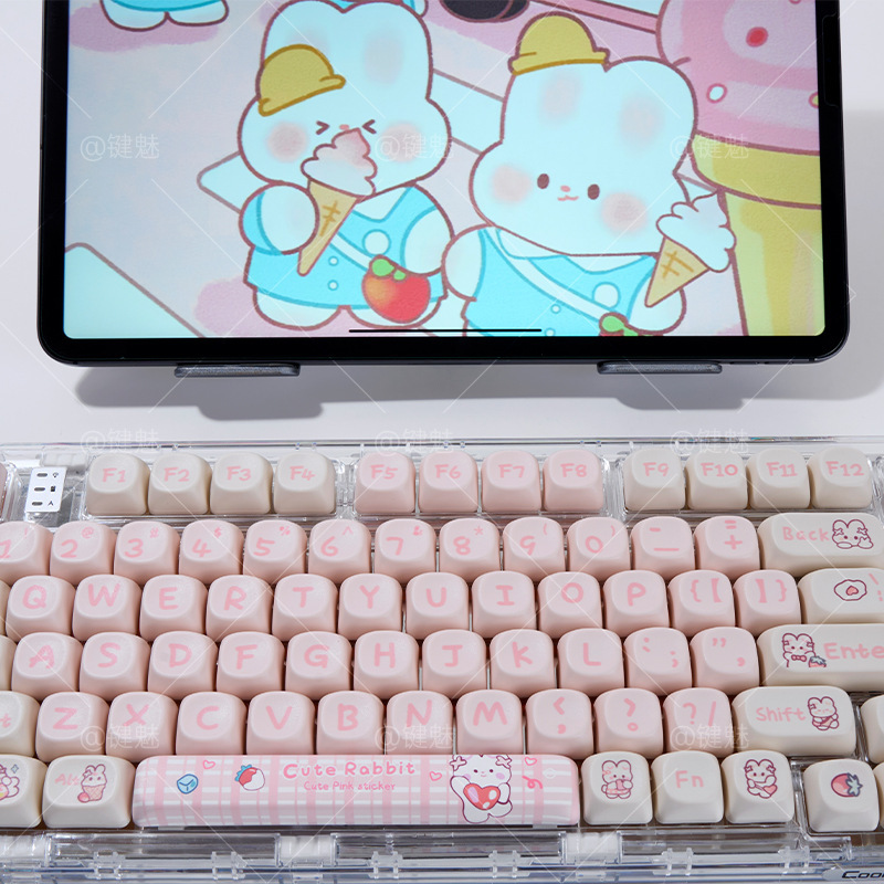 Snack Bunny Keycap Moa Height Pbt Material Fog Translucent Supports Wooting Ez63Made68 Hero68N