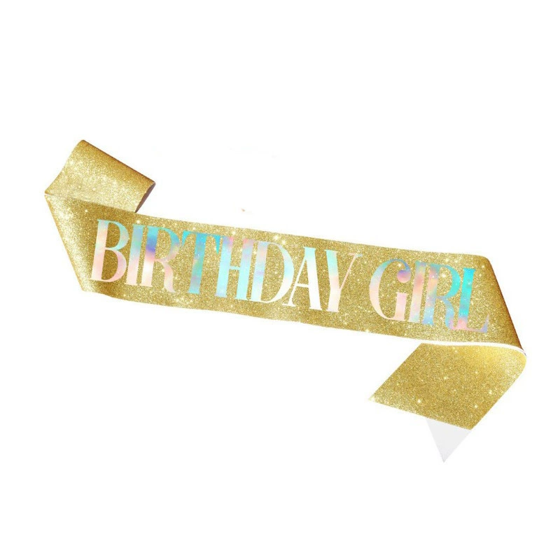 Диадема-ободок набор с кристаллами и лентой "Birthday Queen", комфортная подарочная принадлежность