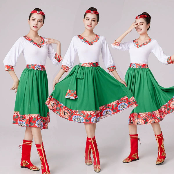 White+green skirt