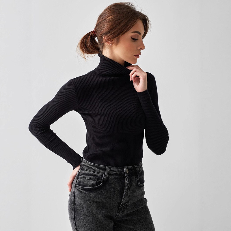 Cross-Border Turtleneck Knitwear European and American 2025 Amazon Autumn Knitwear Turtleneck Pullover Knitwear for Women
