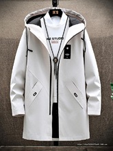 潮流男士风衣中长款衣服加厚秋装夹克外套韩版秋冬季加绒休闲男装