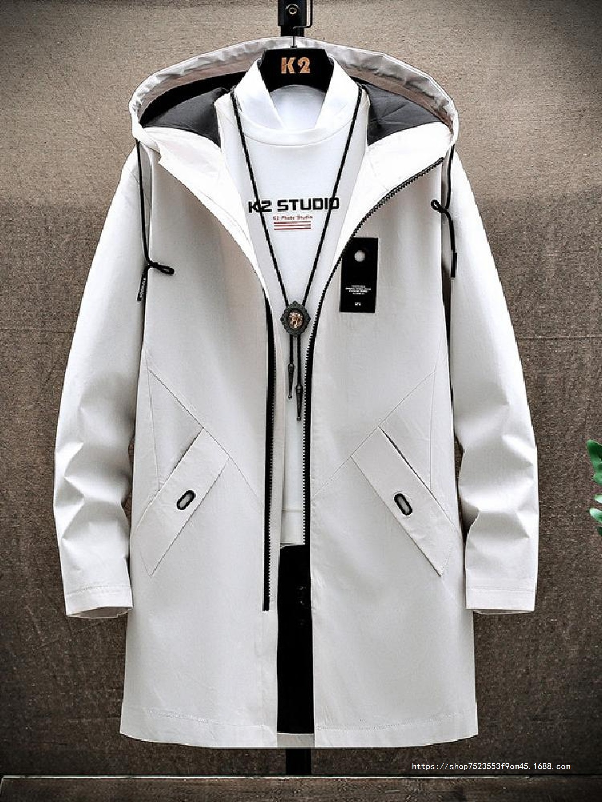 潮流男士风衣中长款衣服加厚秋装夹克外套韩版秋冬季加绒休闲男装