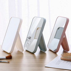 Household square high-definition standing dresser mirror folding mirror student dormitory portable desktop makeup mirror