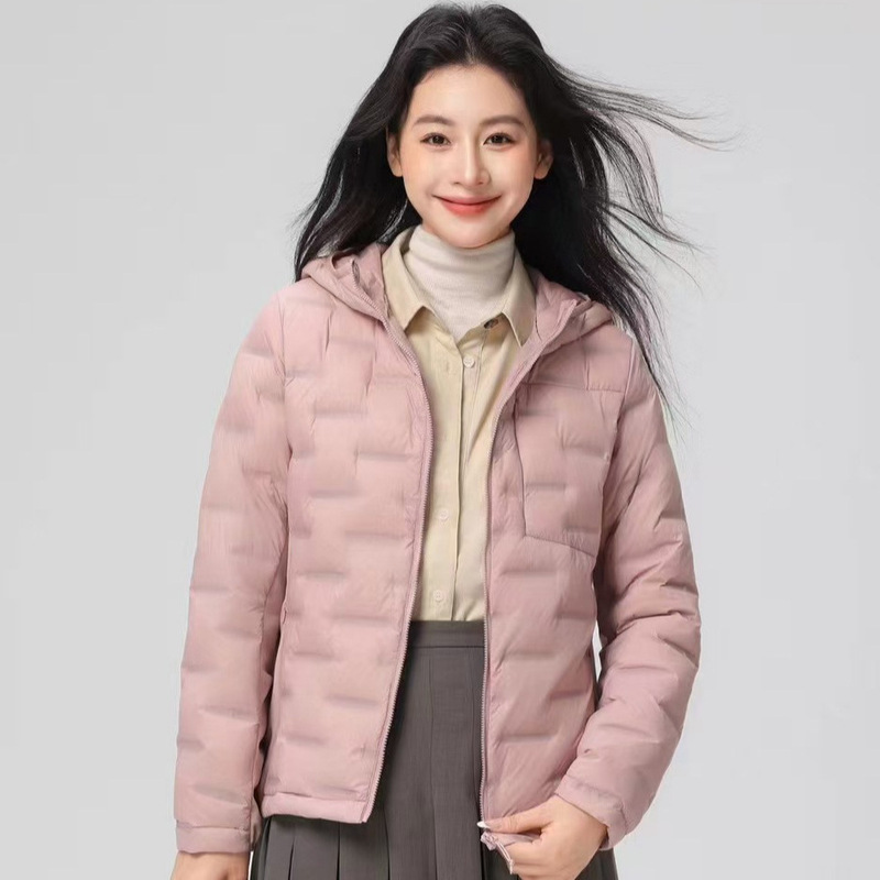 Pinghu 90 White Duck down Lightweight down Jacket Women 2025 Autumn and Winter Popular Style Fashion Casual Hood Warm Outerwear