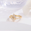 Fashionable zirconium, ring with stone, accessory, jewelry with bow, European style, micro incrustation, Aliexpress