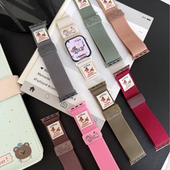 適用アップル腕時計iwatch10世代987654Ultra/SEソーセージ子犬磁気ナイロン帆布バンド