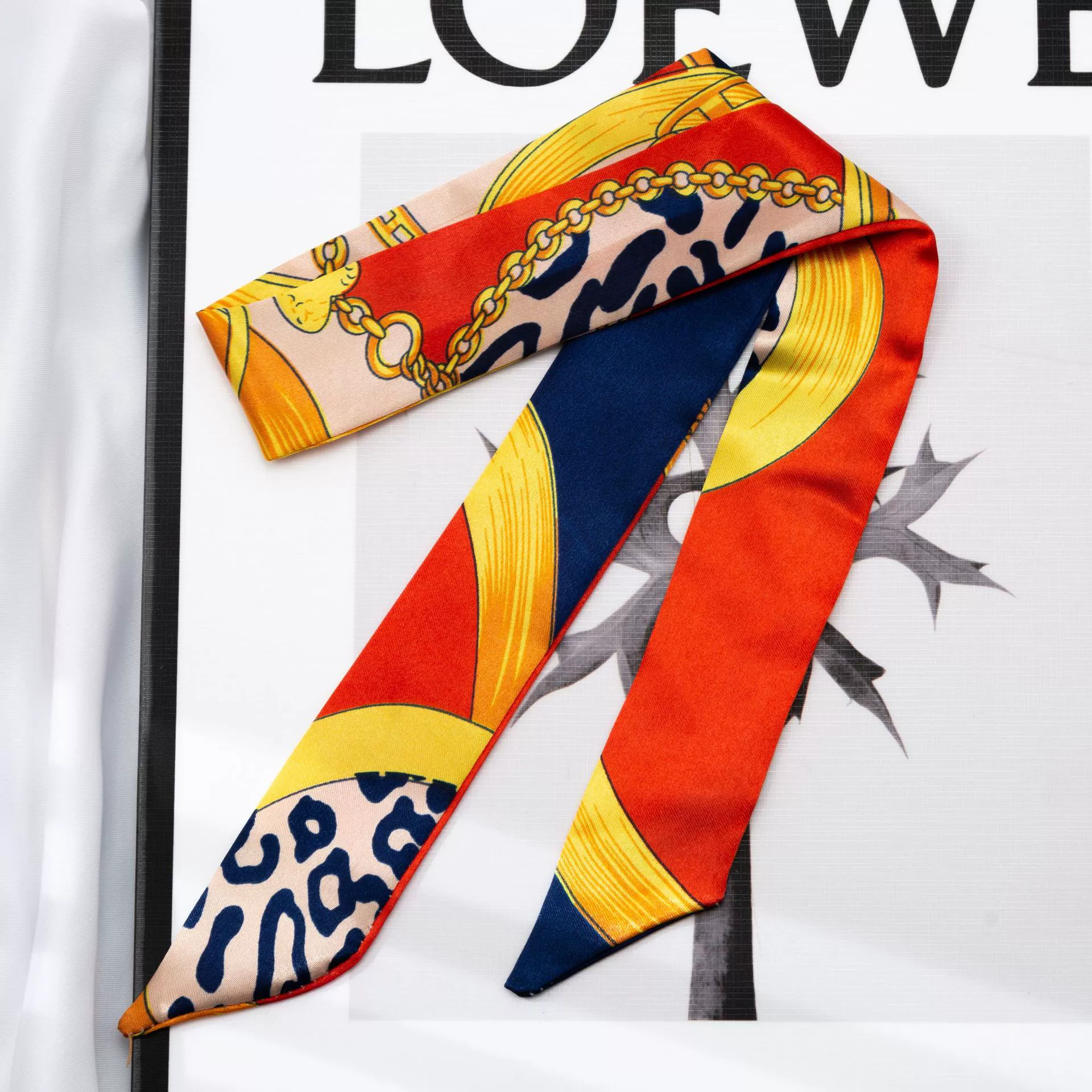 Silk Scarf Hairband (Suhang) long streamer 89×3.8 cm, lightweight gift box option