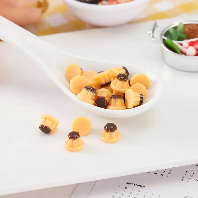 厂家直销仿真迷你果冻 小布丁巧克力布丁DIY配件娃娃屋食玩配件