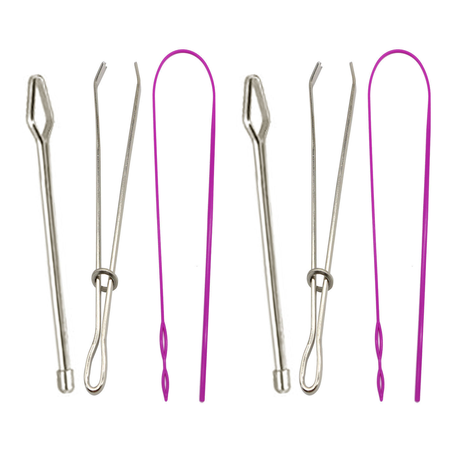 Juego de enhebrador de banda elástica de Amazon, cable de banda elástica de plástico largo, enhebrador de cuerda de doble orificio, clip de cinturón