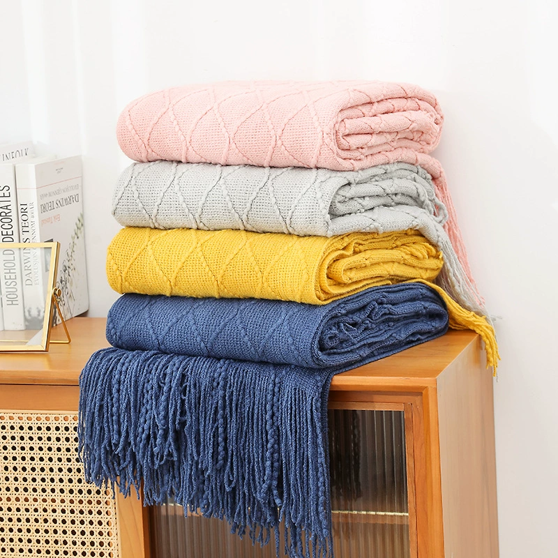 2024 диван летнее одеяло для отдыха кровать с кондиционером шерстяное одеяло трансграничный офис для сна тонкий трикотажное одеяло