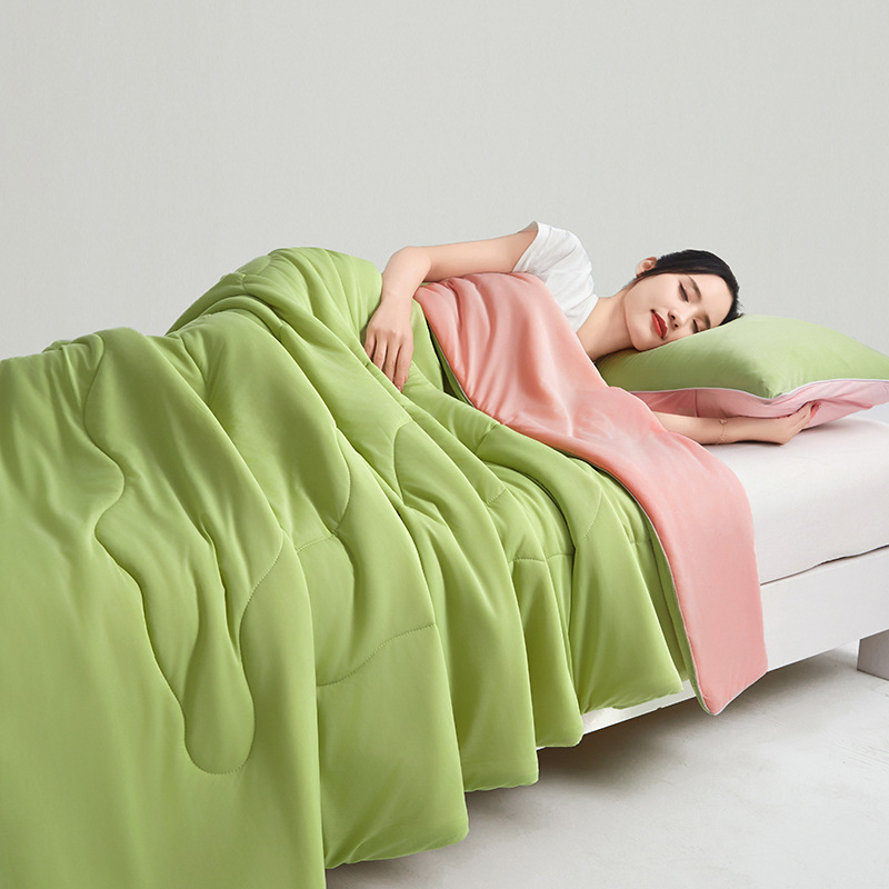 2025 New Cross-Border Cool Silk Summer Quilt Watermelon Air-Conditioning Quilt Summer Ice Silk Summer Cool Quilt Thin Quilt Machine Washable Foreign Trade