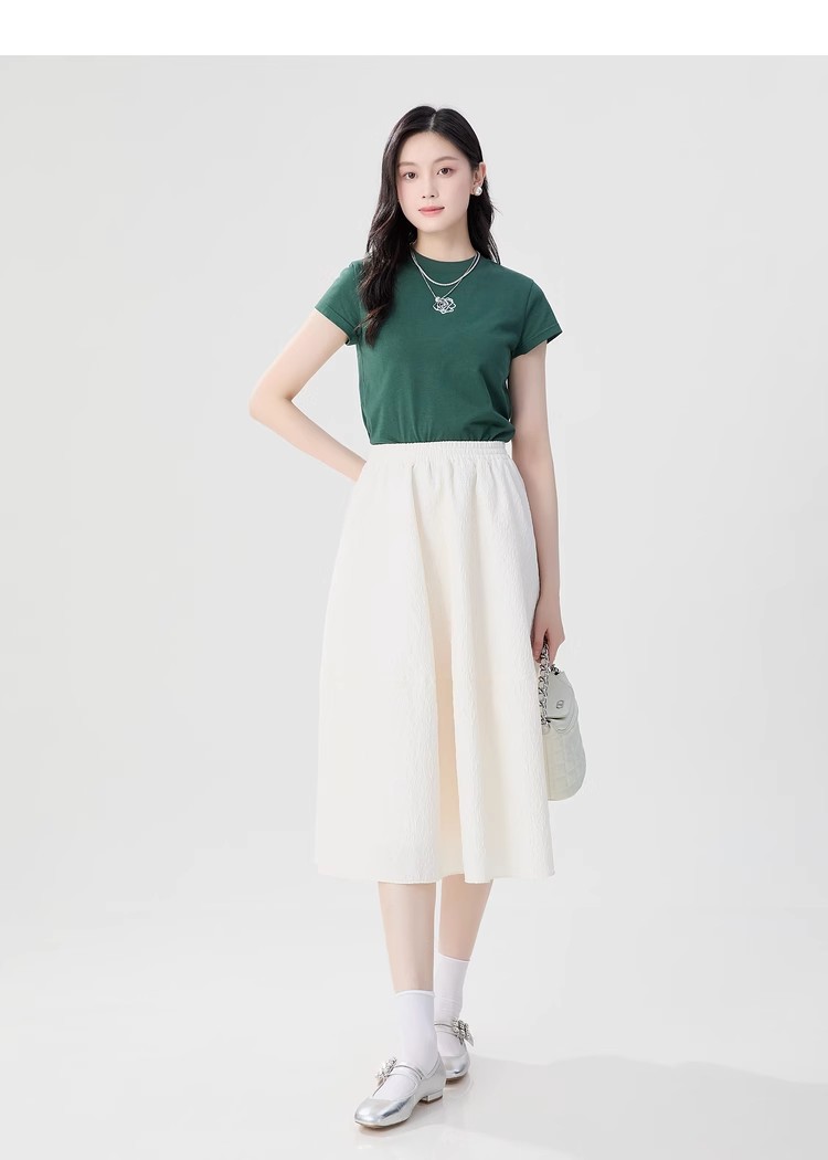 Áo thun nữ cổ tròn cotton thêu hoa hồng tay ngắn — Màu đen ngọt ngào chi tiết 10