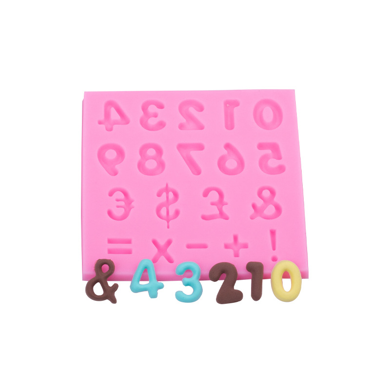 Adición de símbolos aritméticos digitales, resta, multiplicación y división modelado molde de silicona horneado creativo pastel de fondant chocolate molde decorativo