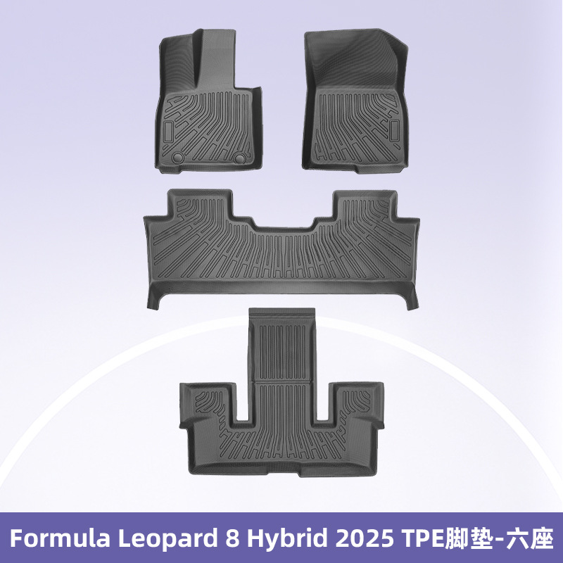 Para Fórmula Leopard 8 Hybrid 2025 TPE Foot Pad 3D All-Weather Mat