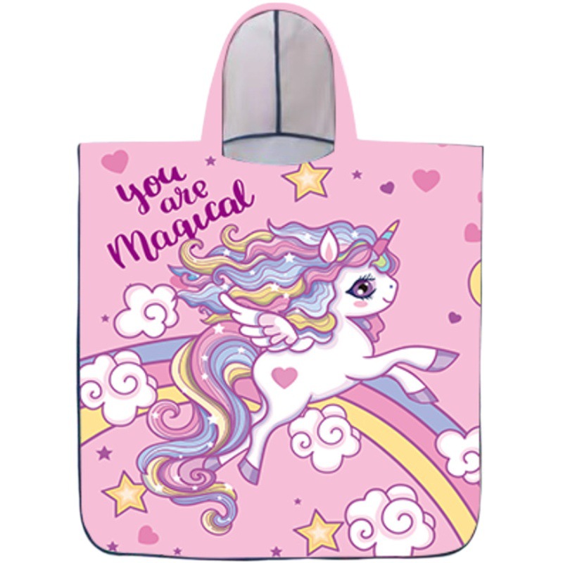 Toalla de baño para niños capa de dibujos animados con capucha bebé absorbente de secado rápido albornoz de natación niño playa toalla de playa portátil