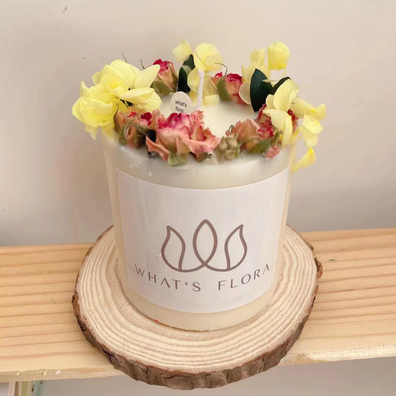 Cross-border ins columnar flor inmortal flor seca rosa en relieve cera de banano cera de soja decoración del hogar