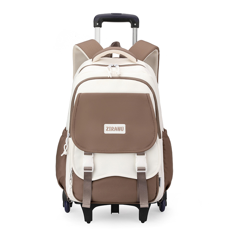 2024 nueva mochila de tirón para niños estudiantes de primaria de gran capacidad estudiantes de secundaria	Bolsa escolar Trolley