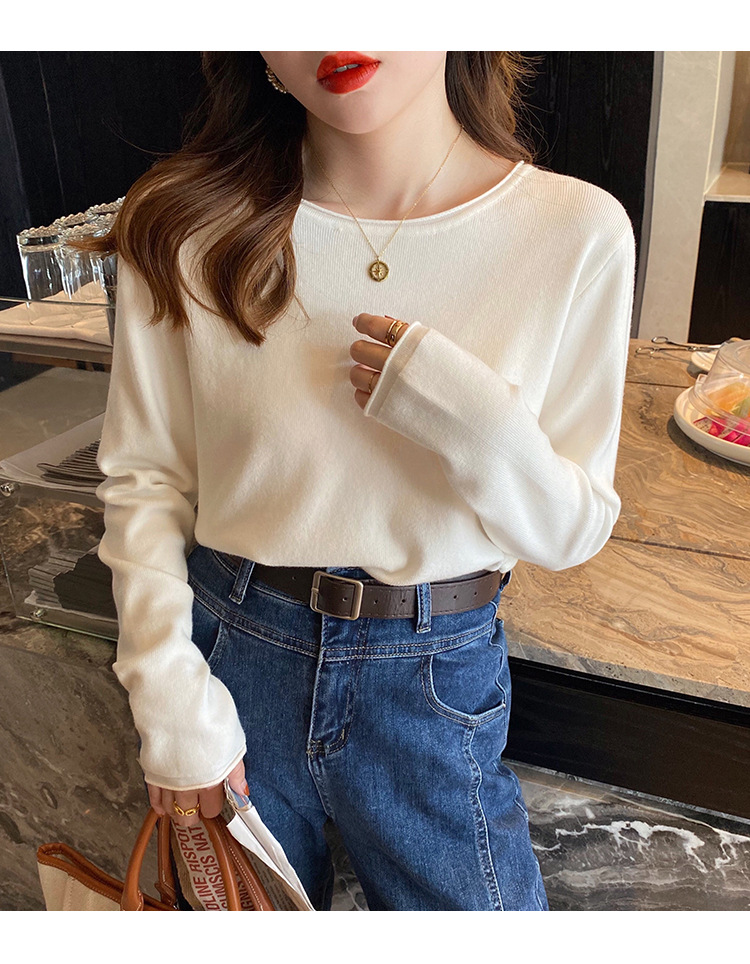 商品详情图_白色针织衫女春秋打底衫西装内搭2022年早秋新款