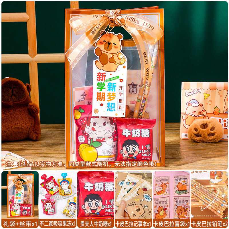 小学生生日伴手礼入学考试奖品礼包卡皮巴拉幼儿园开学仪式感礼物|undefined