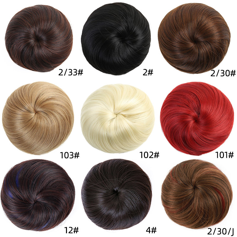 Capelli sintetici con fibbia a sfera, stile naturale, tenda da sole, capelli lisci, testa di fiore, corda, bocciolo per capelli_voghion.com