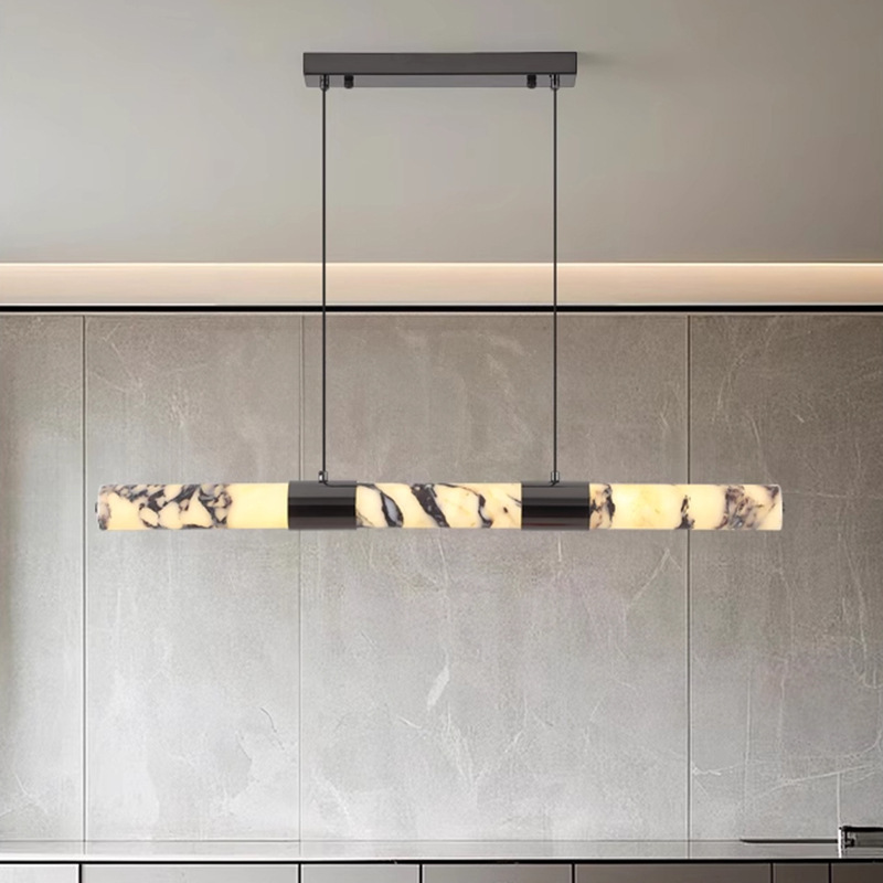 Restaurant Chandelier Accessible Luxury High-End Marble Italian Normcore Dining Table Strip Lamp 2025 New Linear Lamp