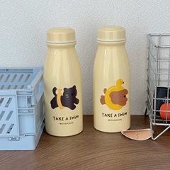 新型クロスボーダー二層ステンレス自動車カップミニ創意保温牛乳瓶コーヒーカップ透明カバー卸売り