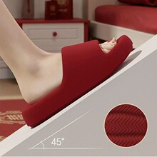 居家拖鞋女浴室防滑高档红色婚礼喜事结婚家用凉拖鞋情侣喜庆婚庆