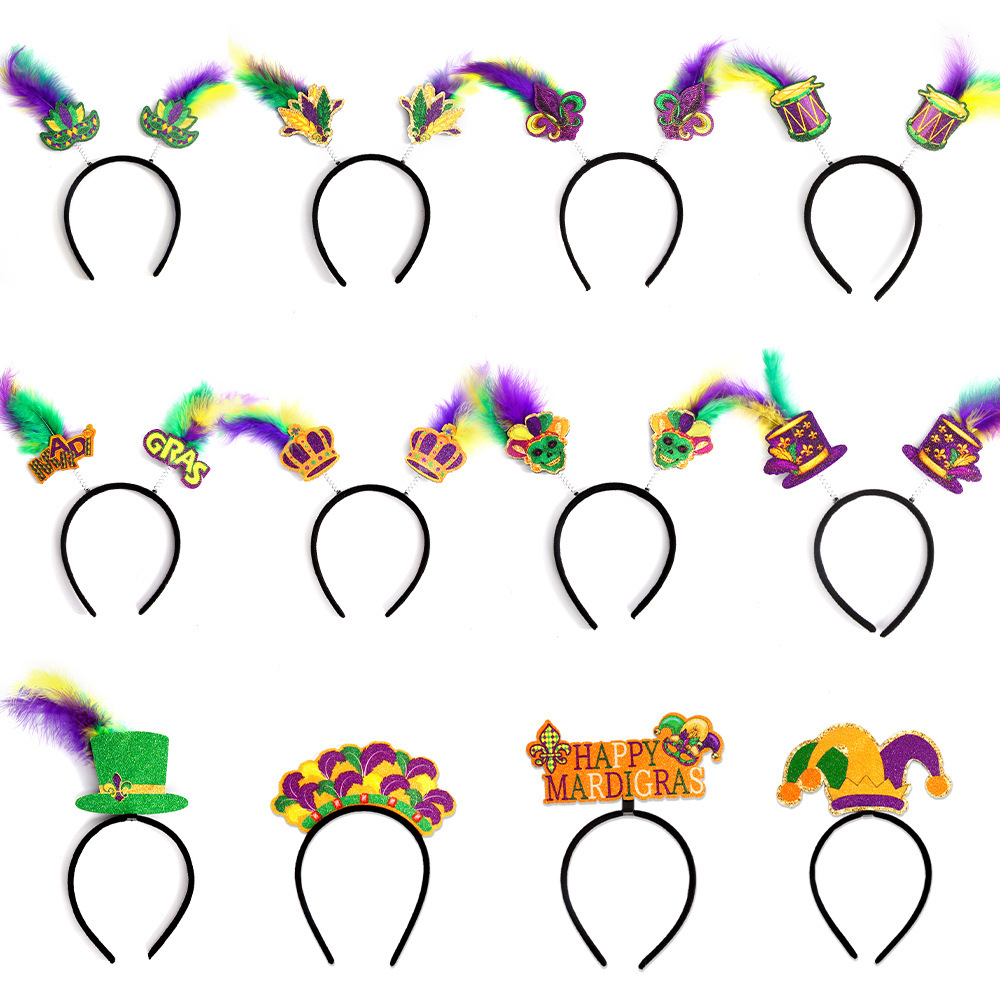 Amazon Brazil mardi gras decorative feather headband samba dance troupe float parade carnival headband