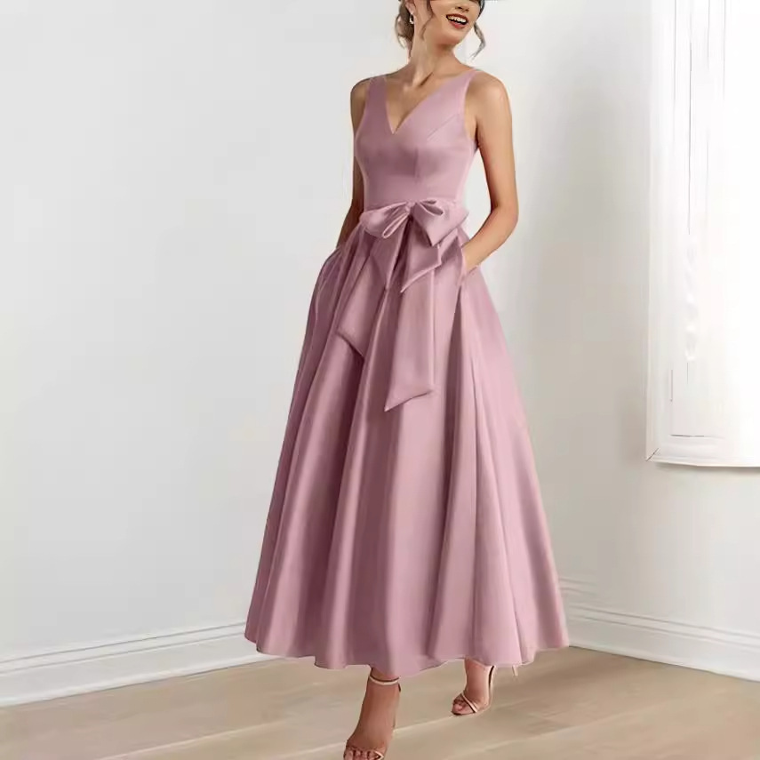 2026 nuevo comercio exterior cumpleaños anfitrión de fiesta de cuello V celebridades vestidos de adelgazamiento diario image 11