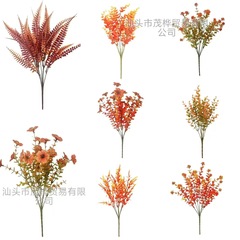 アマゾンクロスボーダー秋コンビネーションシミュレーション人工造花ユーカリ植物バイオレットホーム屋外装飾花