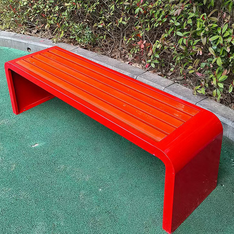 Banco de parque para exteriores, doble asiento de acero inoxidable, ideal para estaciones de autobús, plazas y patios de ocio image 15