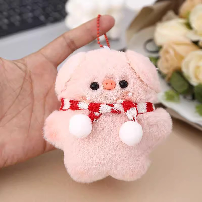 Polvo de peluche variable de cerdo de cerdo muñeca de niña corazón colgante de llavero para amigos amigos cerdo de peluche colgante de bolsa