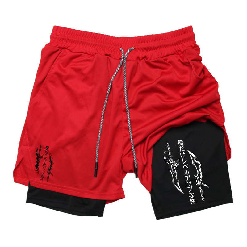 Cross-Border 2-in-1 Men's Running Workout Shorts Fitness Performance Compression Shorts with Phone Pocket Sports Shorts