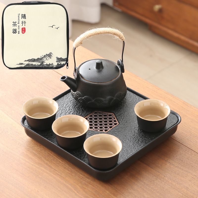 리프트 웨이브 포트 200ml+4컵+차 트레이+여행 가방