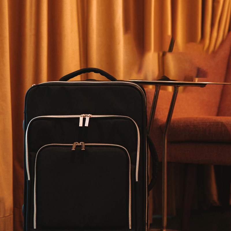 Vali vải Oxford 20 inch chống sốc, chắc chắn, bền bỉ, mở trước khi lên máy bay — Màu đen chi tiết 5