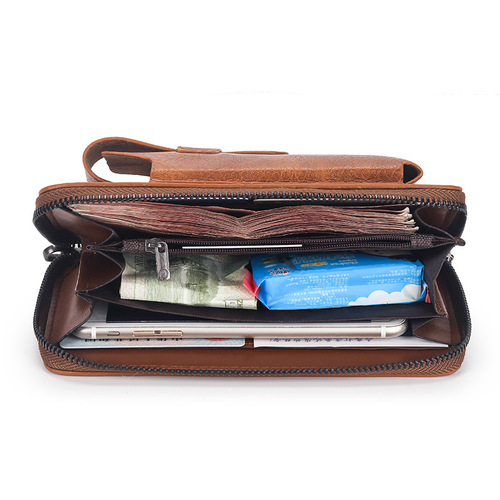  New Men's Handbag PU Leather Handbag Large Capacity Men's Bag Clutch Bag Korean Style Business Casual Men's Mobile Phone Bag