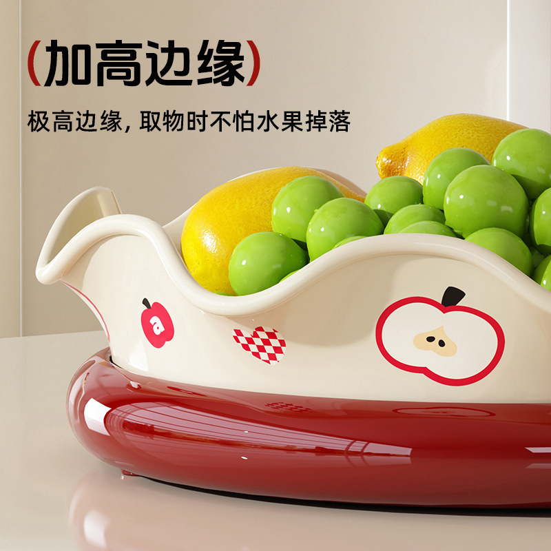 旋转果盘家用客厅茶几水果托盘轻奢高级感点心干果托盘茶点盘|undefined
